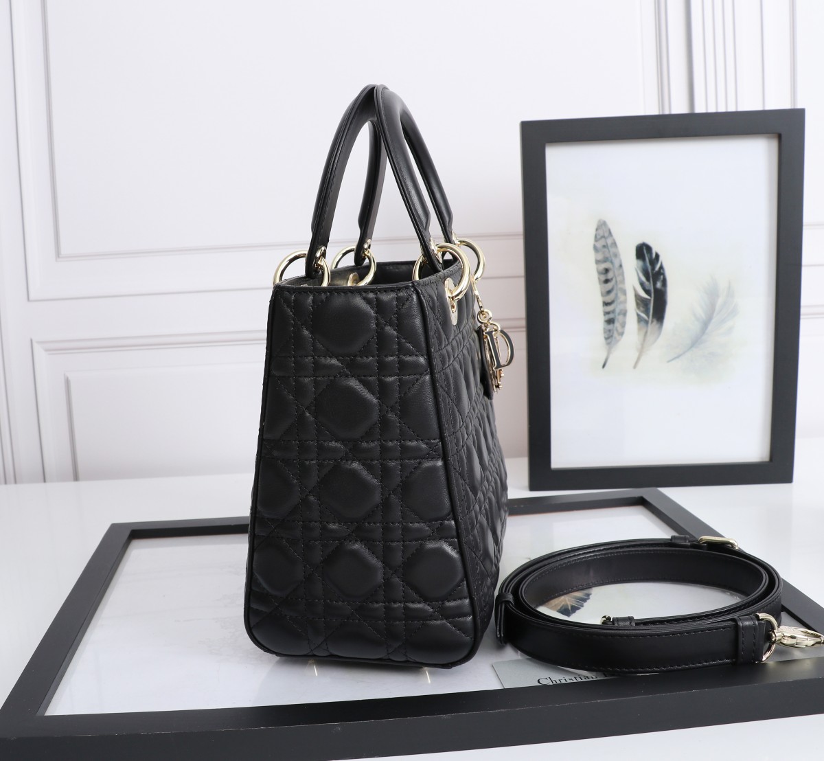 Medium Lady Dior Bag Black Cannage Lambskin